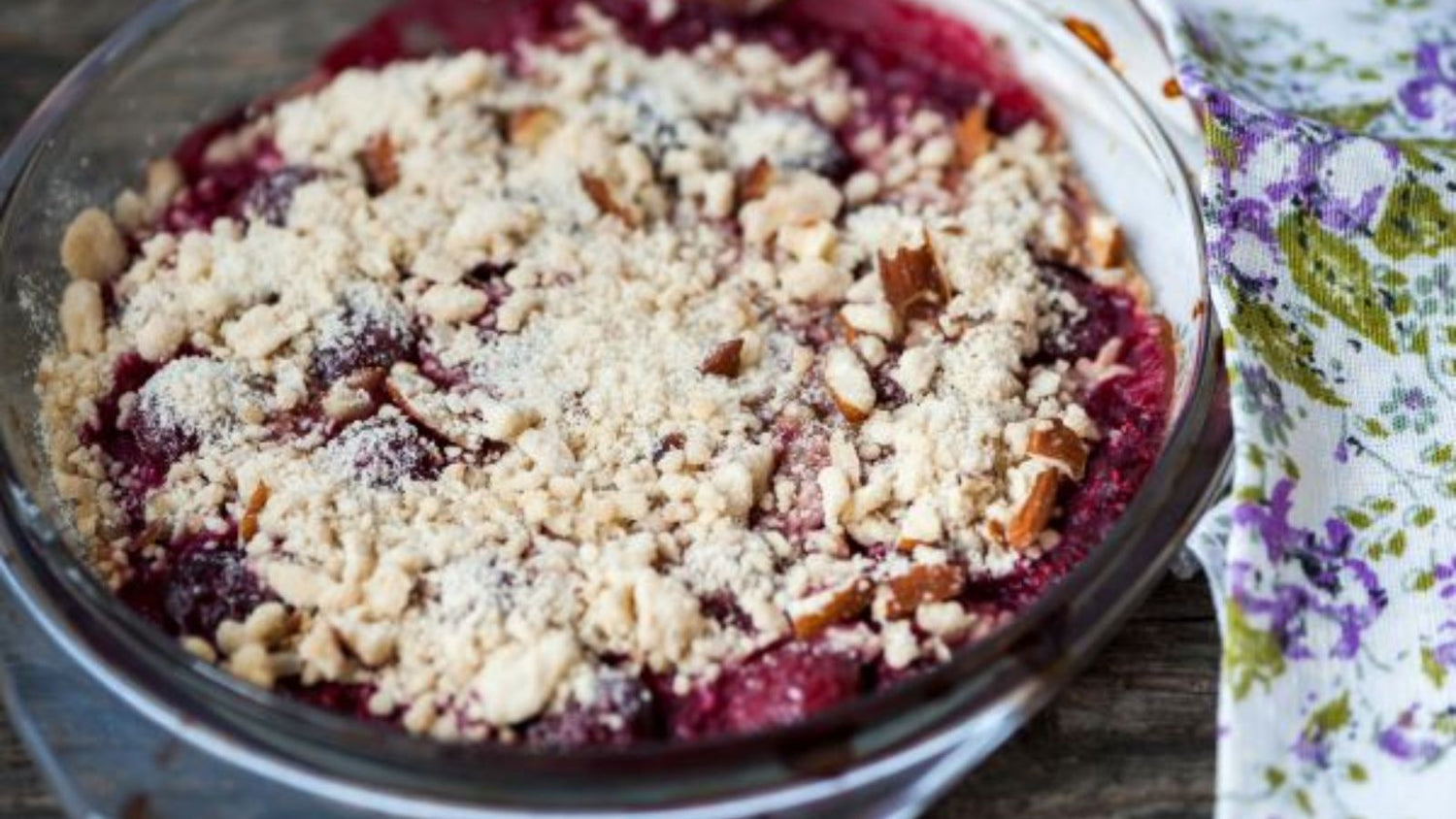 Apple Blueberry Crumb Pie featuring BlueMAJIK Superfood Powder.