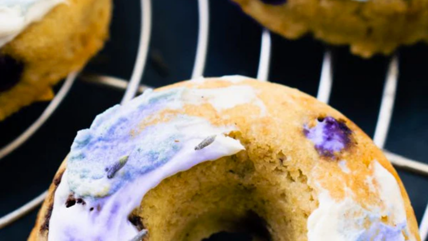 Lemon Creme Glazed Blueberry Muffin Donuts