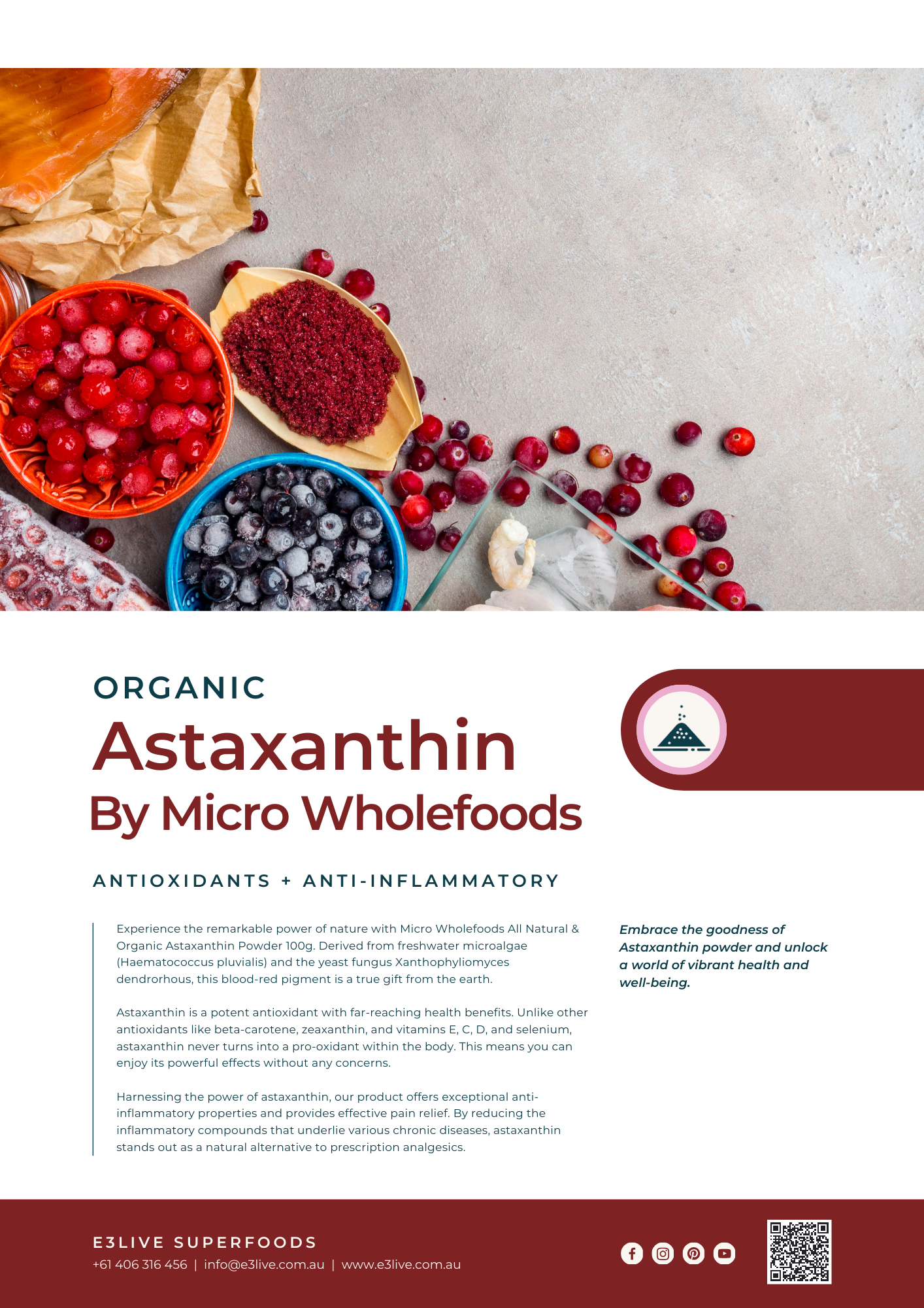 Organic Astaxanthin Powder - Natural Antioxidant Supplement