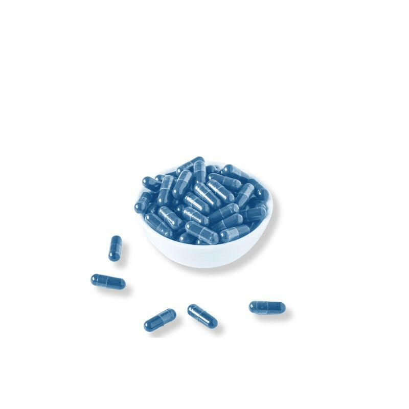 BlueMAJIK Superfood Capsules in a white bowl